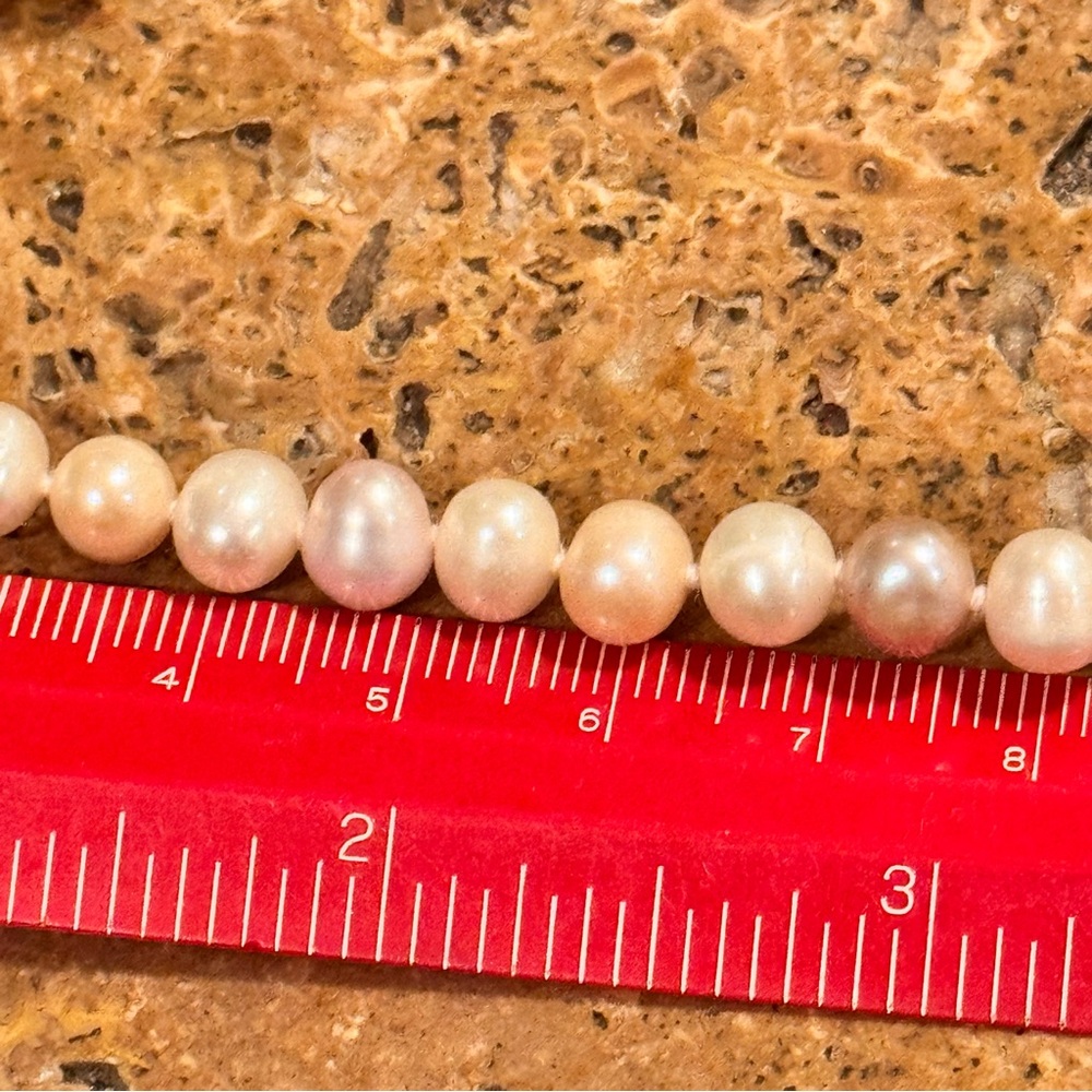 Authentic Pearl Necklace 70” multicolored Single Strand Pink Cream Tan Elegant - Picture 12 of 13